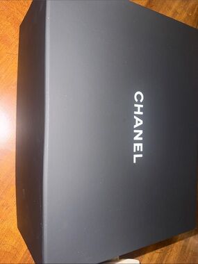 Authentic CHANEL Black Box with White Logo and magnetic closure